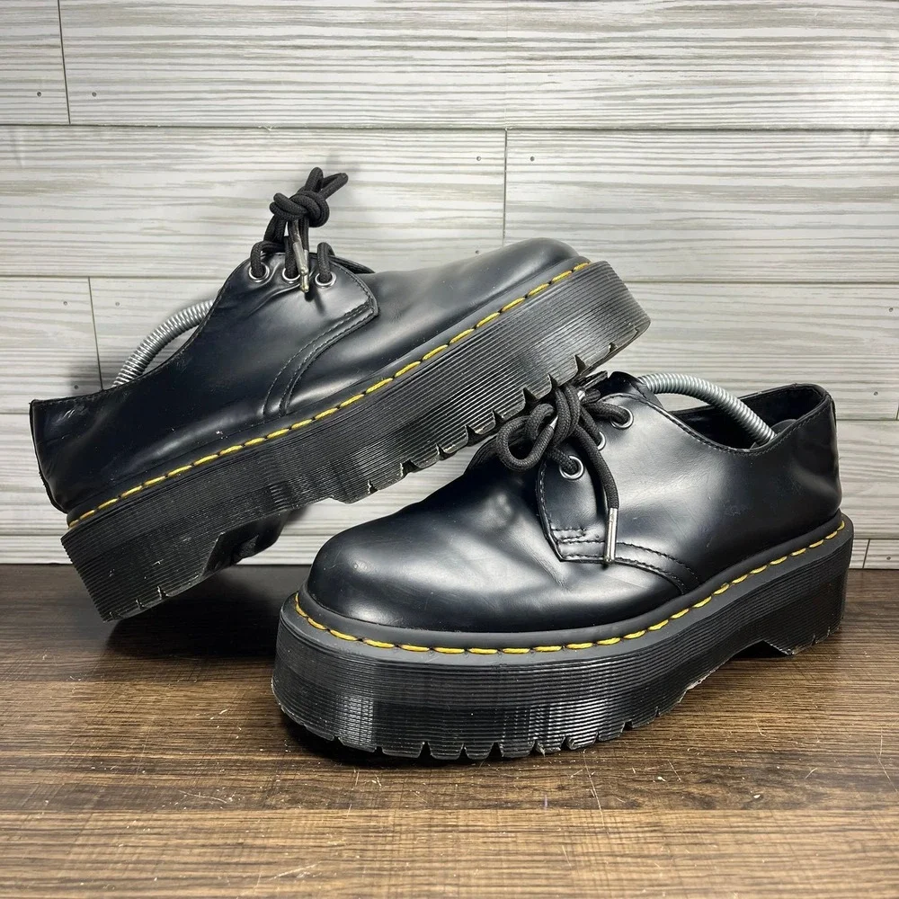 Dr. Martens 25567 Quad Platform Black Shoes - M 7 - W 8